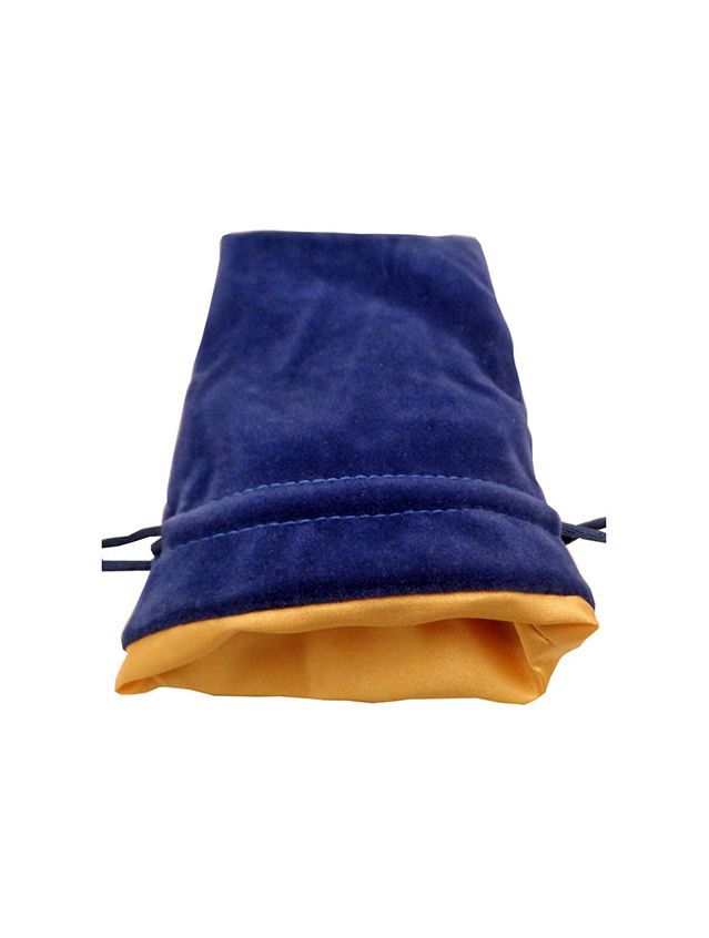 Small Velvet Dice Bag Blue w/ Gold Satin