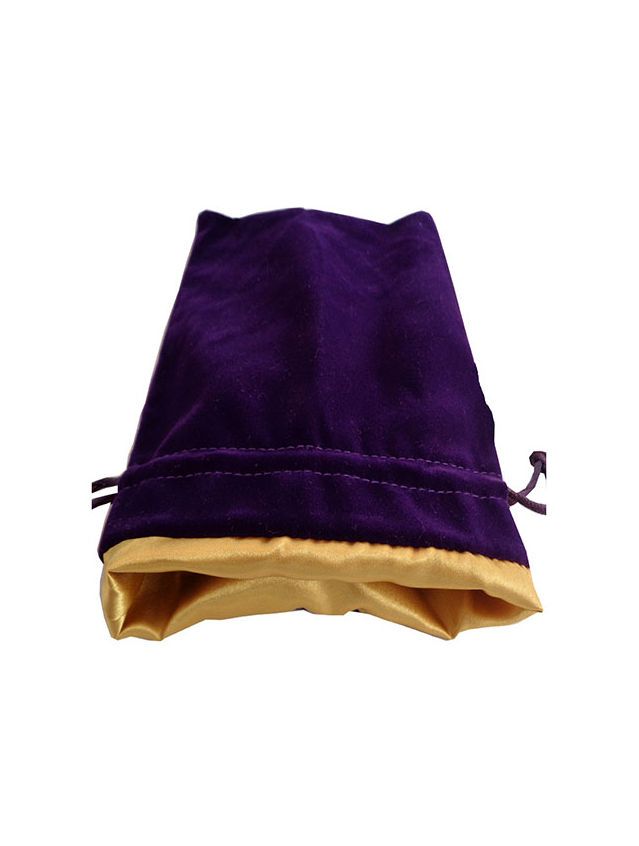 Small Velvet Dice Bag Purple w/ Gold Satin