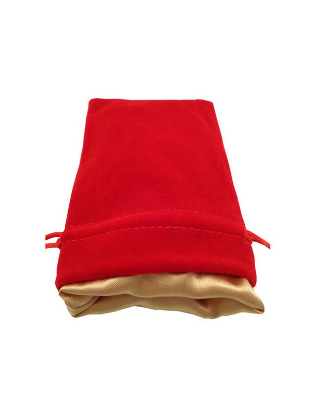 Small Velvet Dice Bag Red w/ Gold Satin
