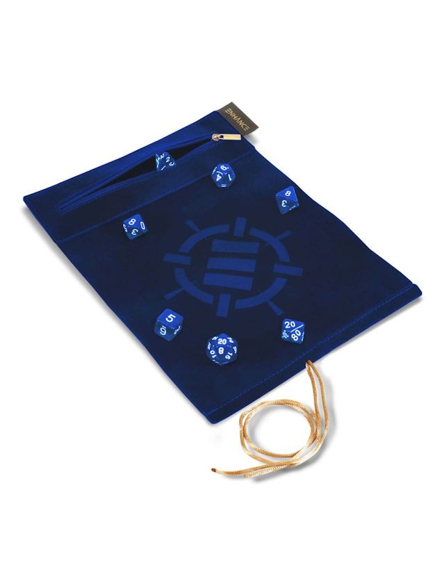 Enhance Tabletop Roll On A Scroll Bag With Dice Blue Enhance Tabletop Roll On A Scroll Bag With Dice Blue