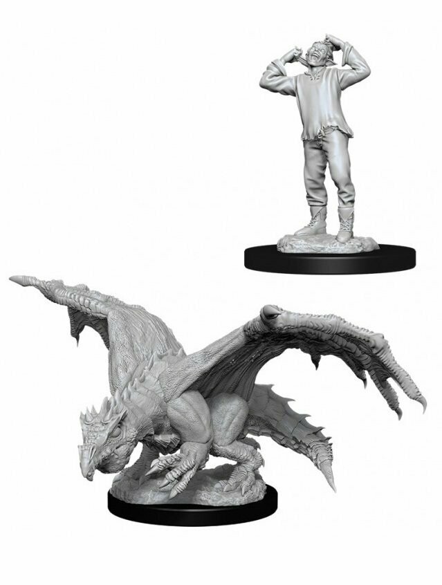 Dungeons & Dragons Nolzur's Marvelous Miniatures Green Dragon Wyrmling & Afflicted Elf (Wave 11)