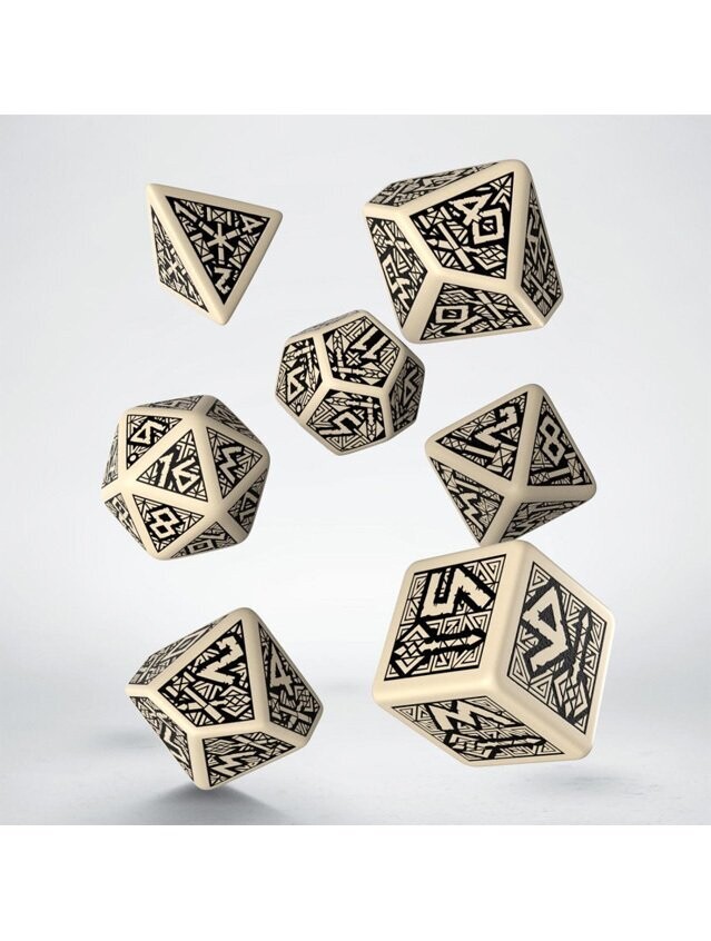 Dwarven Beige & Black Dice Set Dwarven Beige & Black Dice Set