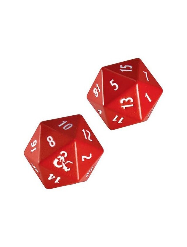 Dungeons & Dragons Heavy Metal Red And White D20 Dice Set Dungeons & Dragons Heavy Metal Red And White D20 Dice Set