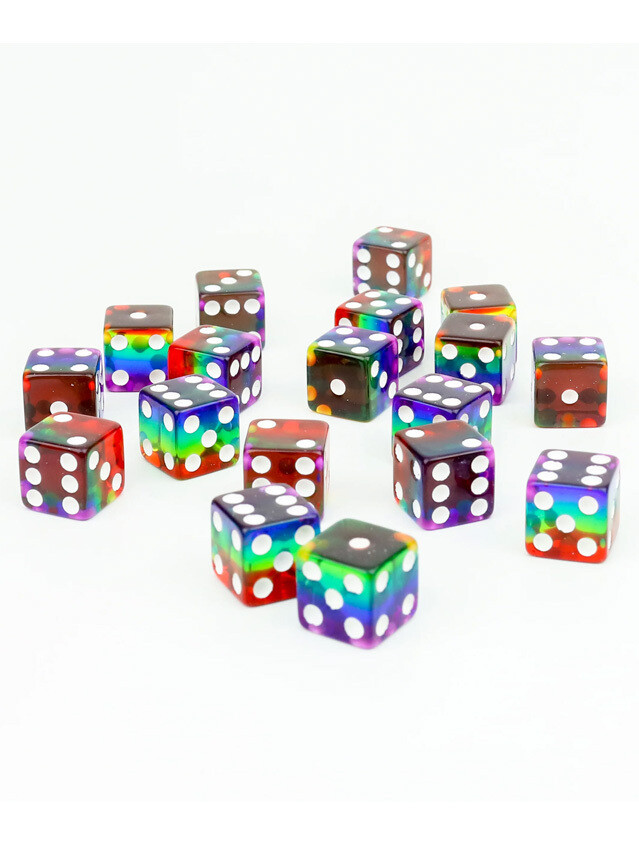 12mm Rainbow 18 x D6 Dice Set
