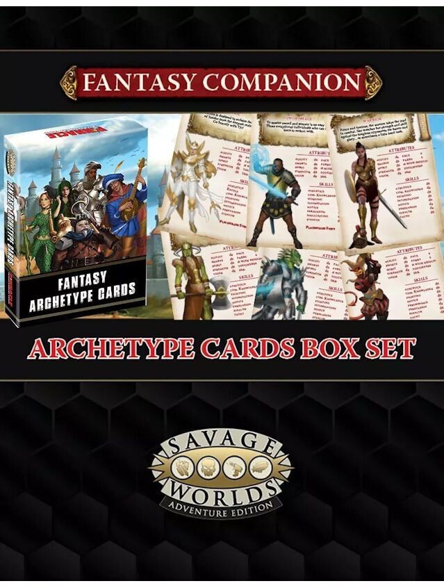 Savage Worlds Fantasy Companion Archetype Cards Boxed Set Savage Worlds Fantasy Companion Archetype Cards Boxed Set
