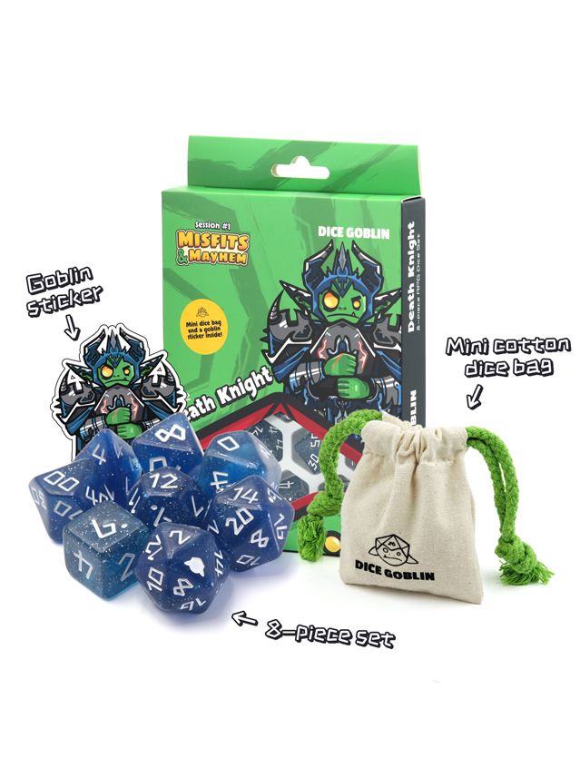 Dice Goblin Session #1 8-Piece RPG Dice Det The Death Knight Dice Goblin Session #1 8-Piece RPG Dice Det The Death Knight