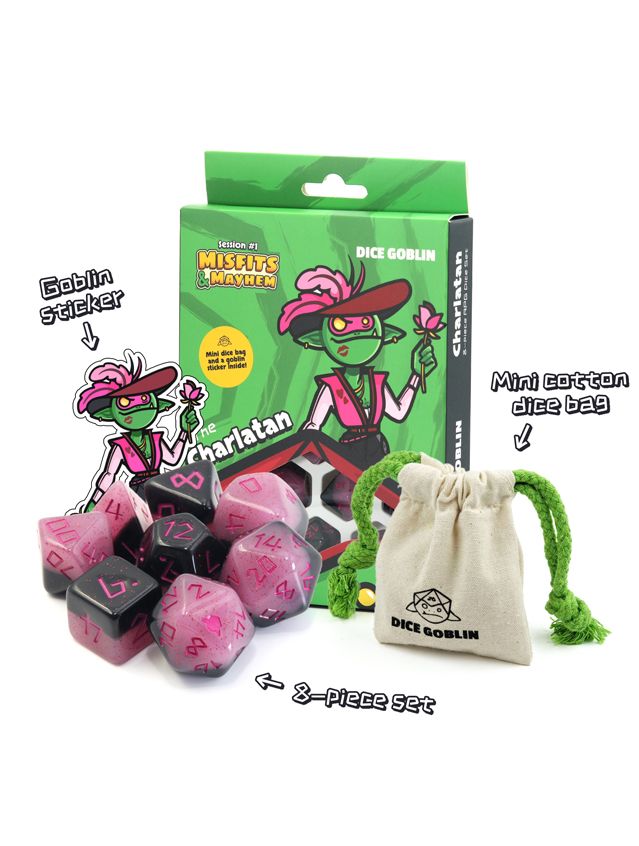 Dice Goblin Session #1 8-Piece RPG Dice Det The Charlatan Dice Goblin Session #1 8-Piece RPG Dice Det The Charlatan