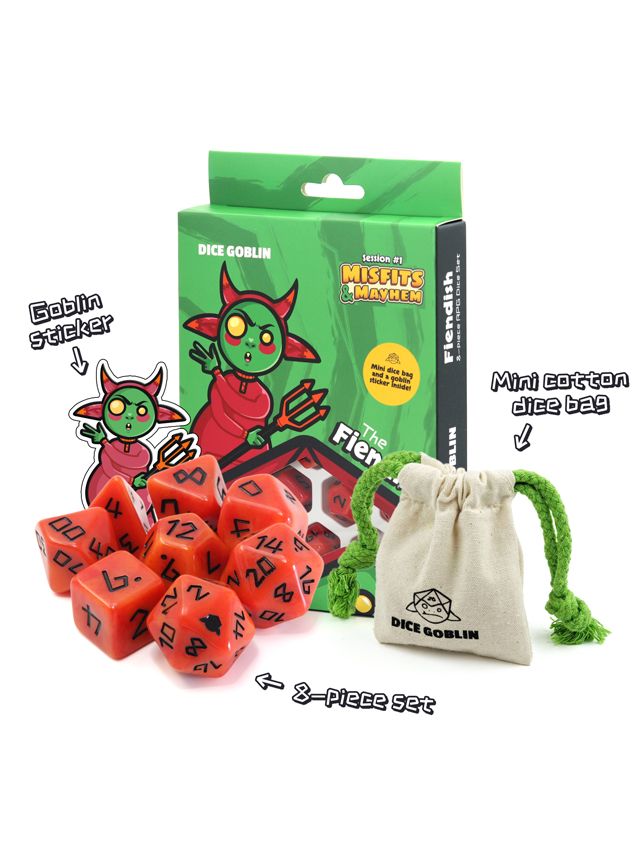 Dice Goblin Session #1 8-Piece RPG Dice Det The Fiendish Dice Goblin Session #1 8-Piece RPG Dice Det The Fiendish