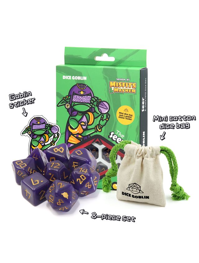 Dice Goblin Session #1 8-Piece RPG Dice Det The Seer Dice Goblin Session #1 8-Piece RPG Dice Det The Seer