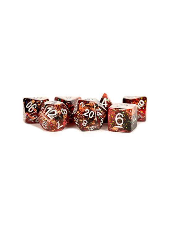 16mm Resin Polyhedral Dice Set Eternal Fire
