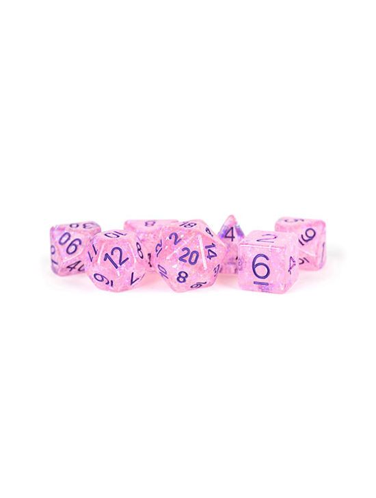 16mm Resin Polyhedral Dice Set Flash Pink 16mm Resin Polyhedral Dice Set Flash Pink