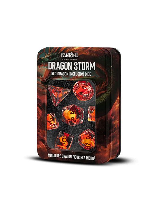 Dragon Storm Inclusion Resin Dice Set Red Dragon