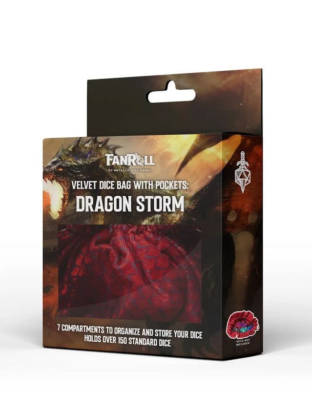 Dragon Storm Velvet Compartment Dice Bag Red Dragon Scales Dragon Storm Velvet Compartment Dice Bag Red Dragon Scales