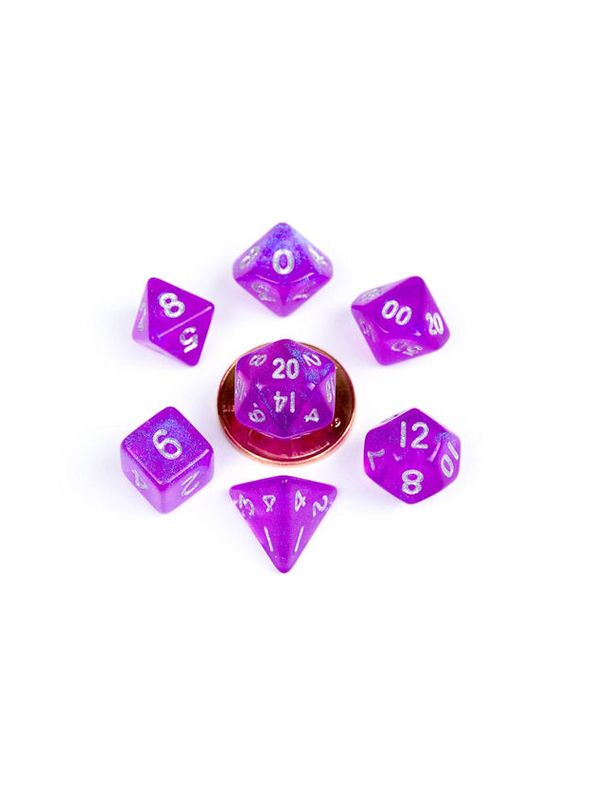 10mm Mini Dice Set Stardust Purple