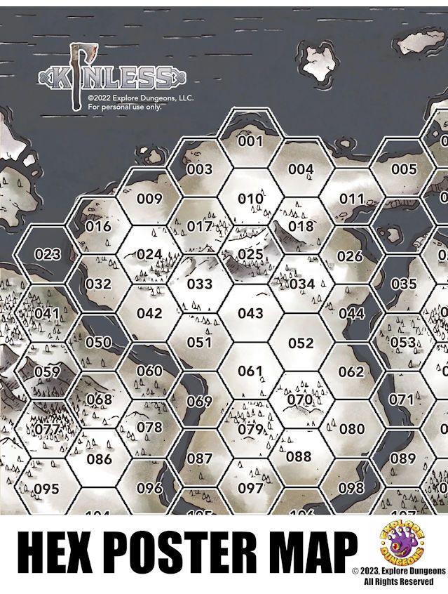 Kinless Poster Map Kinless Poster Map