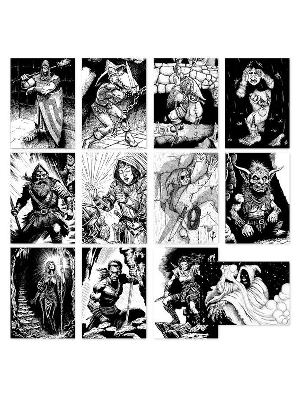 Shadowdark RPG 12 Premade 1st-Level Character Cards