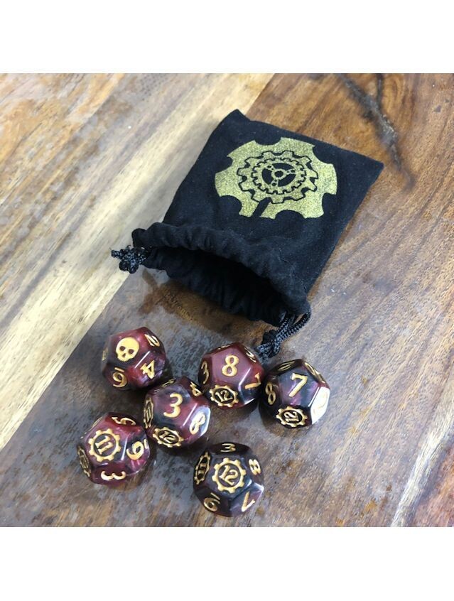 Vulcania The Roleplaying Game Steambag & Dice (DINKED) Vulcania The Roleplaying Game Steambag & Dice (DINKED)