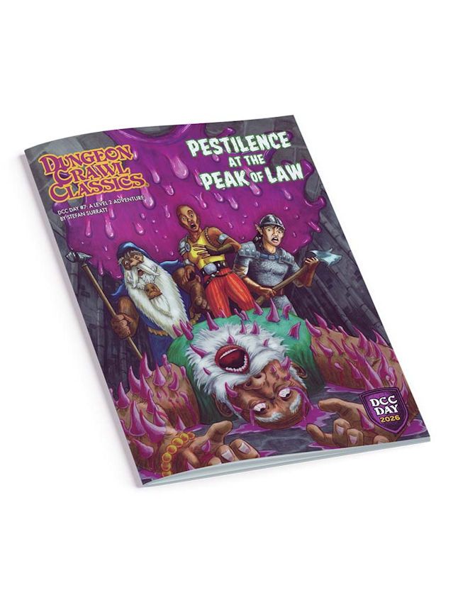 Dungeon Crawl Classics DCC Day 2026 Pestilence At The Peak Of Law + FREE Adventure Pack Dungeon Crawl Classics DCC Day 2026 Pestilence At The Peak Of Law + FREE Adventure Pack