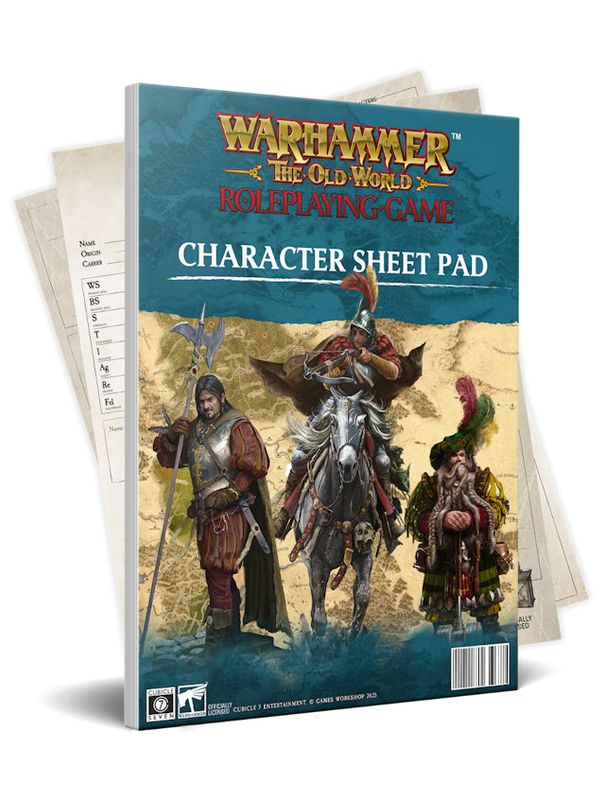 Warhammer Fantasy Roleplay RPG The Old World Character Sheet Pad
