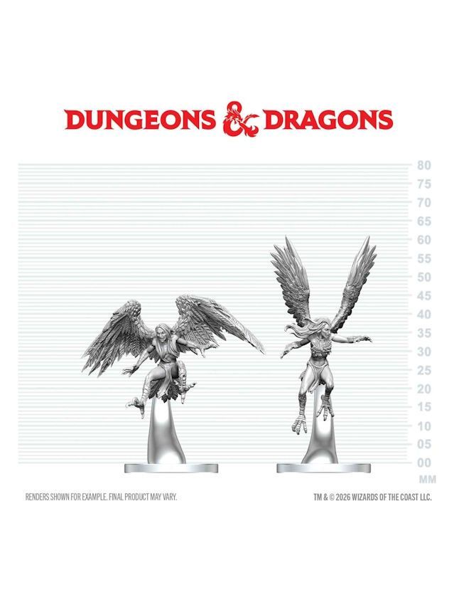 Dungeons & Dragons Nolzur's Marvelous Miniatures Unpainted Miniature Harpies