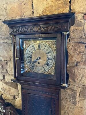 18th century 8 bell chime grandfather clock
