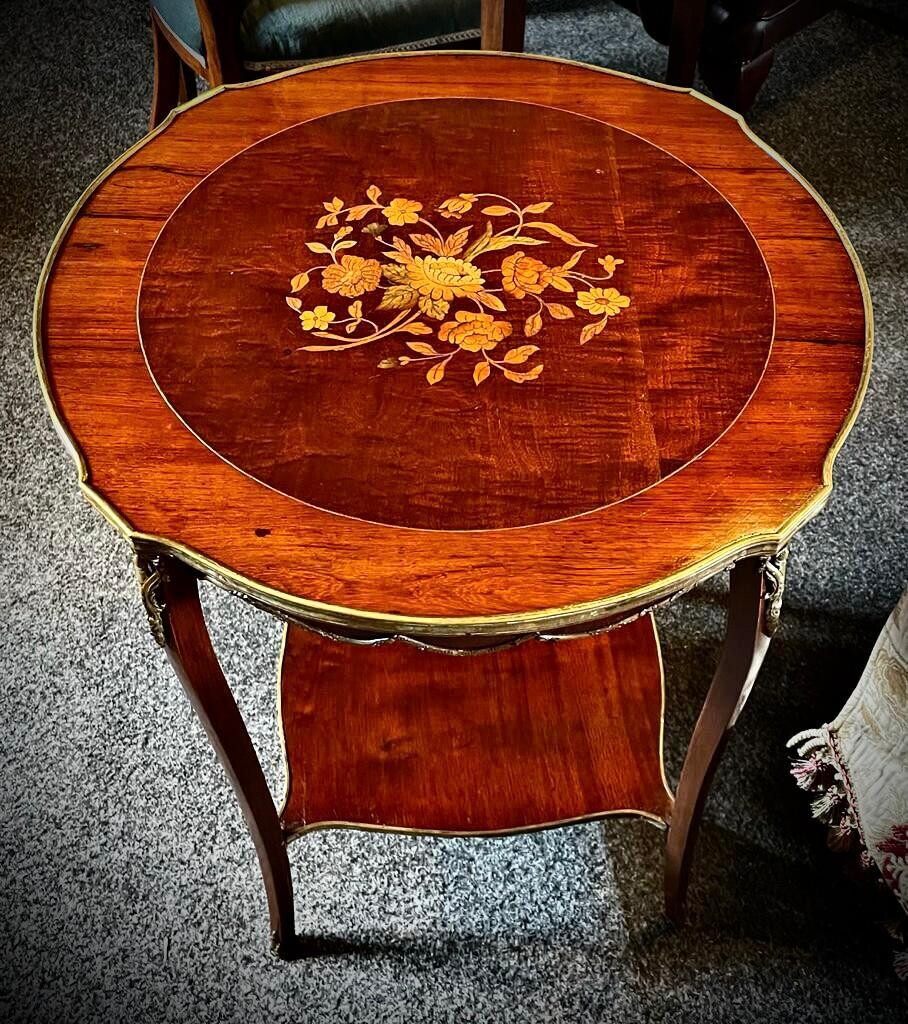 Regency rosewood and oak veneered occasional table