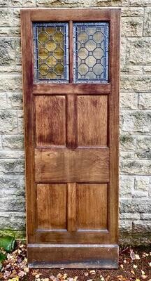 Tall Lead Glazed Door and Two Side Panels