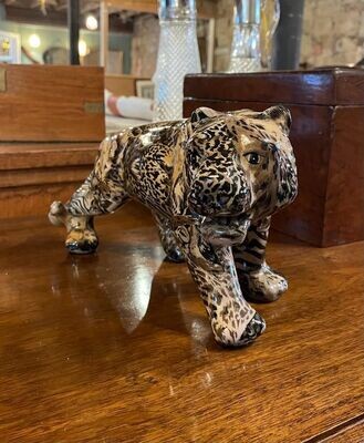 Ceramic Figure of a Prowling Tiger