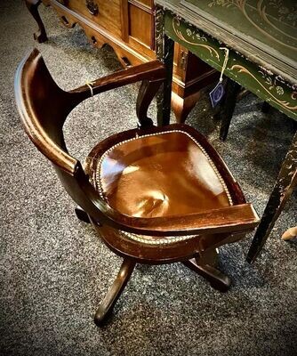 Mahogany Desk Chair With Leather Seat