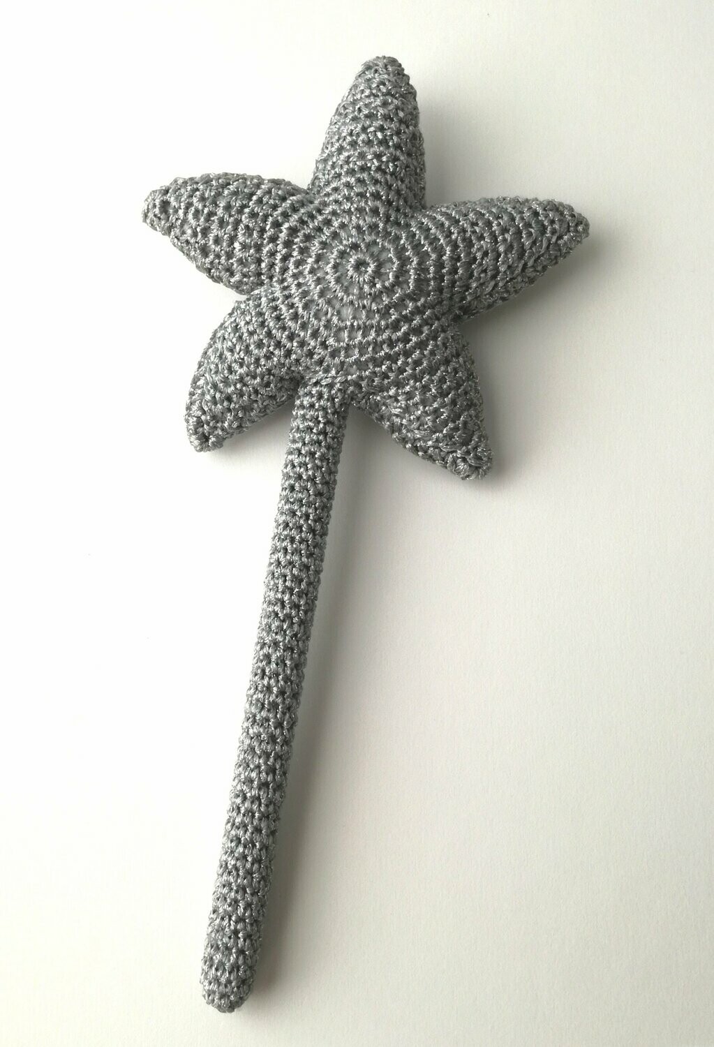 Baguette magique crocheté argenté