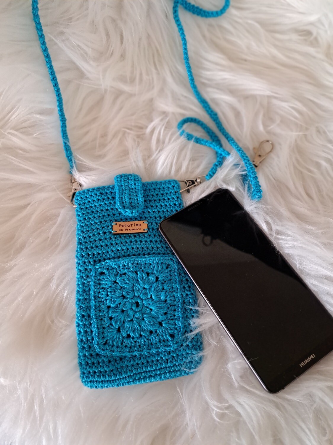 Pochette à bandoulière pour téléphone portable bleu