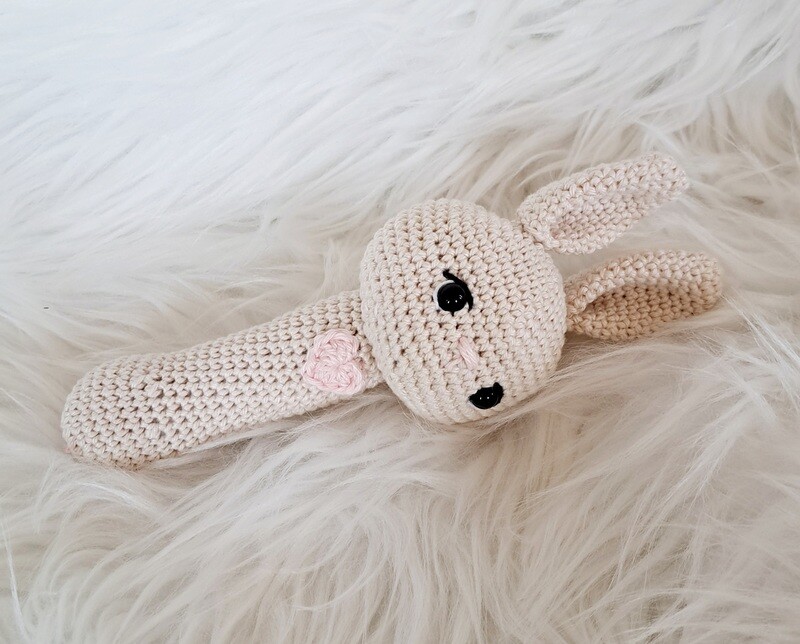Doudou Hochet sonore tête de lapin