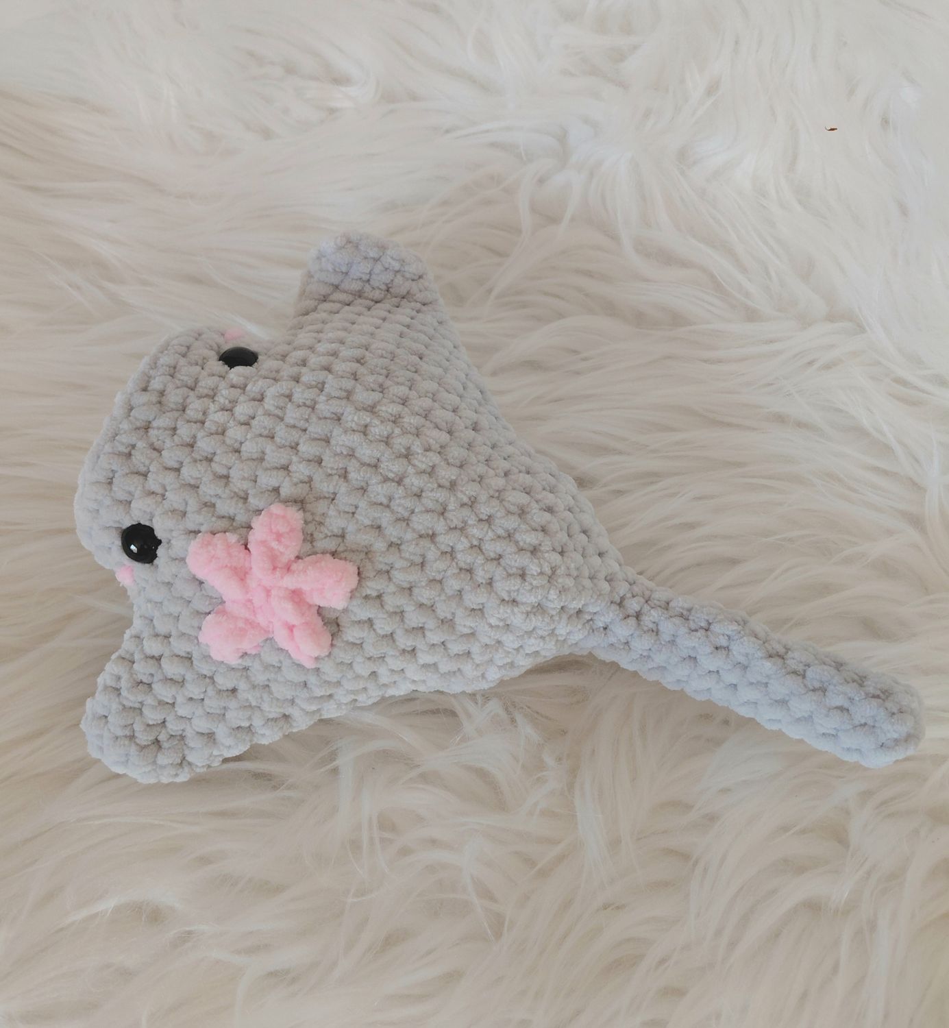 Poisson Poisson "Rai" crocheté en fil de velours