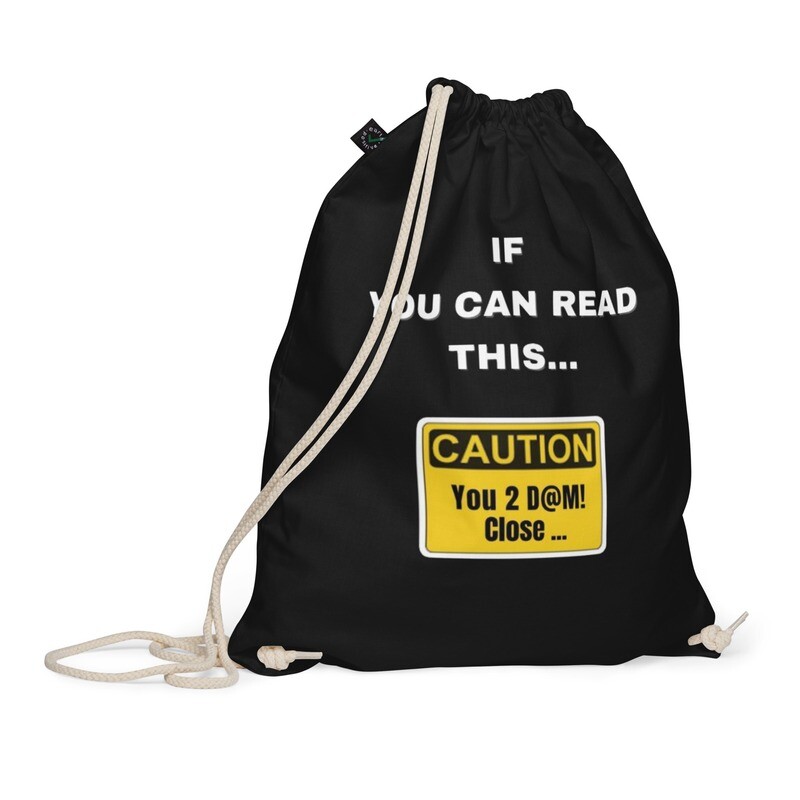 Warning Bag w/drawstrings