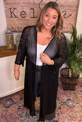 One Size Sequin Duster