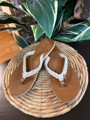 Cobian USA Cream Braided Pacifica Flip Flop