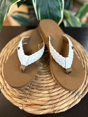 Cobian USA White Braided Bounce Flip Flop