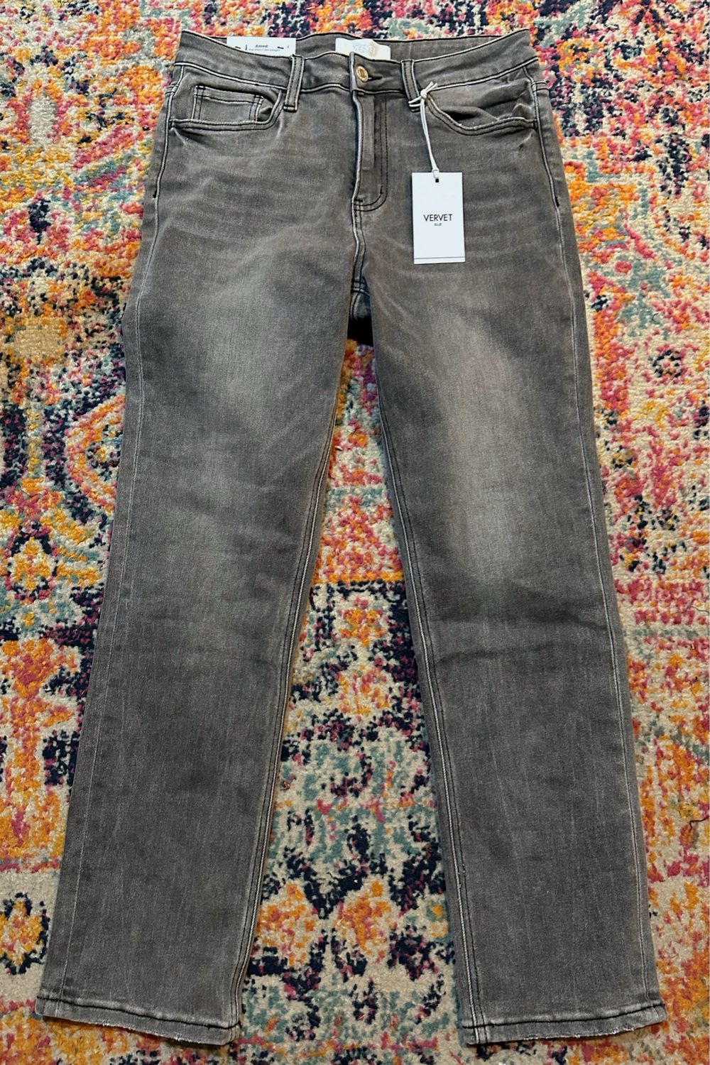 Vervet Grey Washed Slim Straight Jean