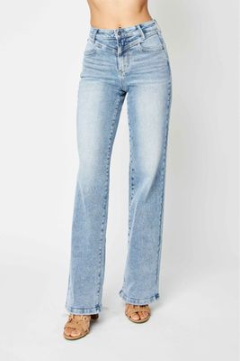 Judy Blue Front Yoke Retro Wide Jeans