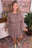 Pecan Muted Animal Print Dress