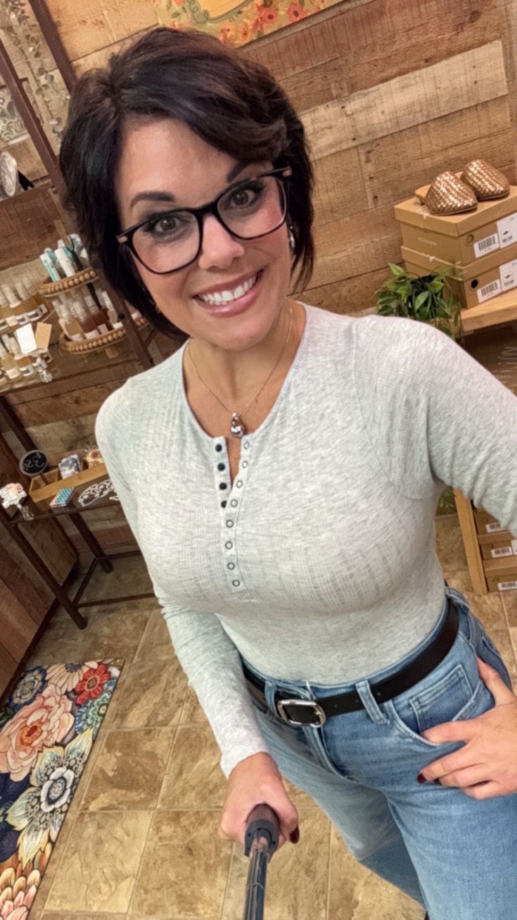 Heather Grey Henley Bodysuit