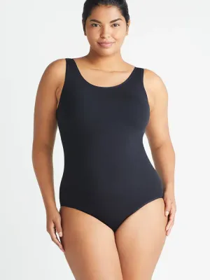 Black Sleeveless Full Back Bodysuit