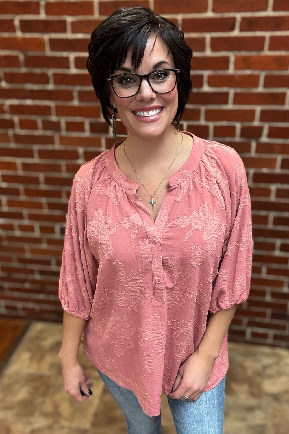 Soft Rose Embroidered Blouse