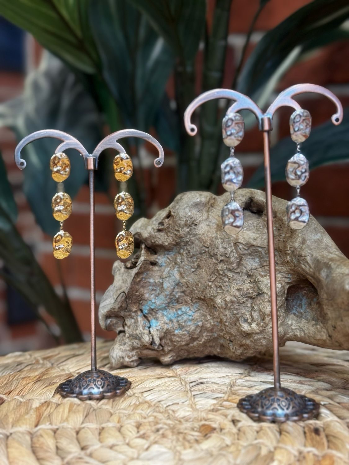 Stainless Steel Pretty Pebble Earrings