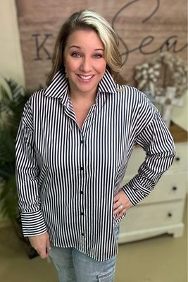 Nautical Stripe Button Down
