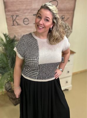Black &amp; Tan Color Block Sweater