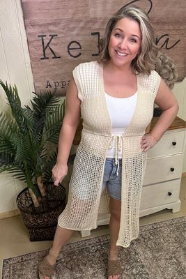 Natural Fish Net Crochet Cover Up