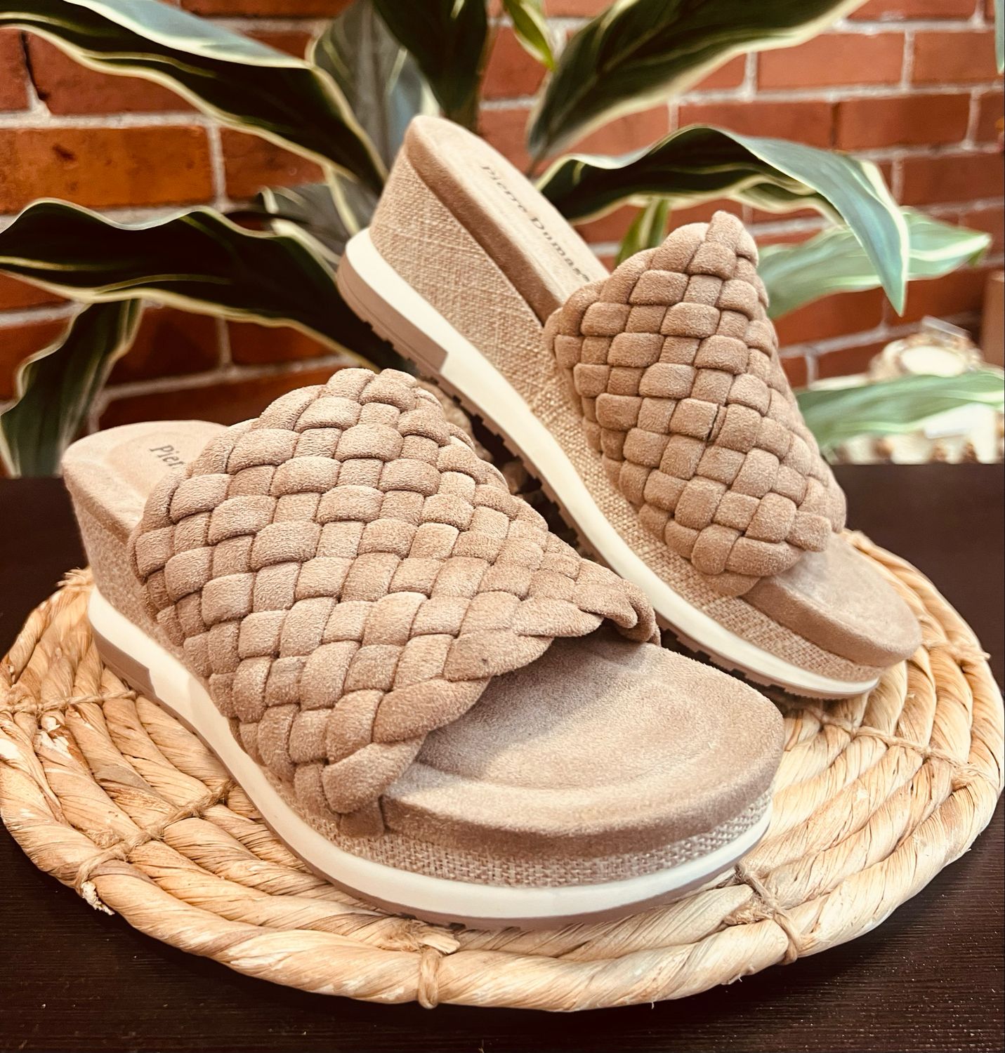 Lyra Taupe Braided Sandal