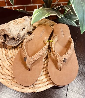 Cobian USA Tan Braided Pacifica Flip-Flop