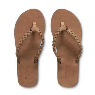 Cobian USA Tan Braided Pacifica Flip-Flop